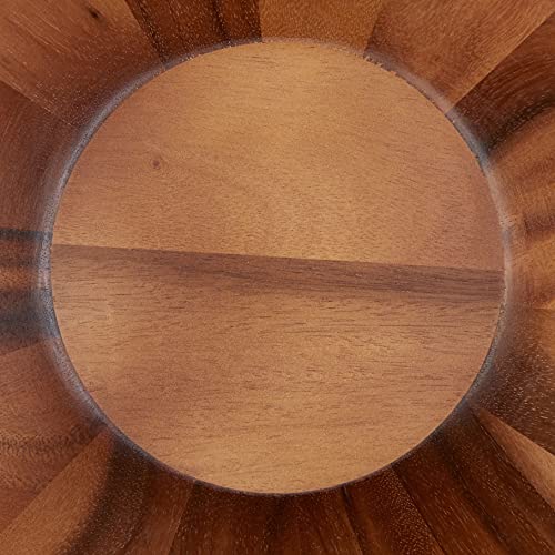 Lipper International Acacia Round Flair Bowl uses durable acacia wood.