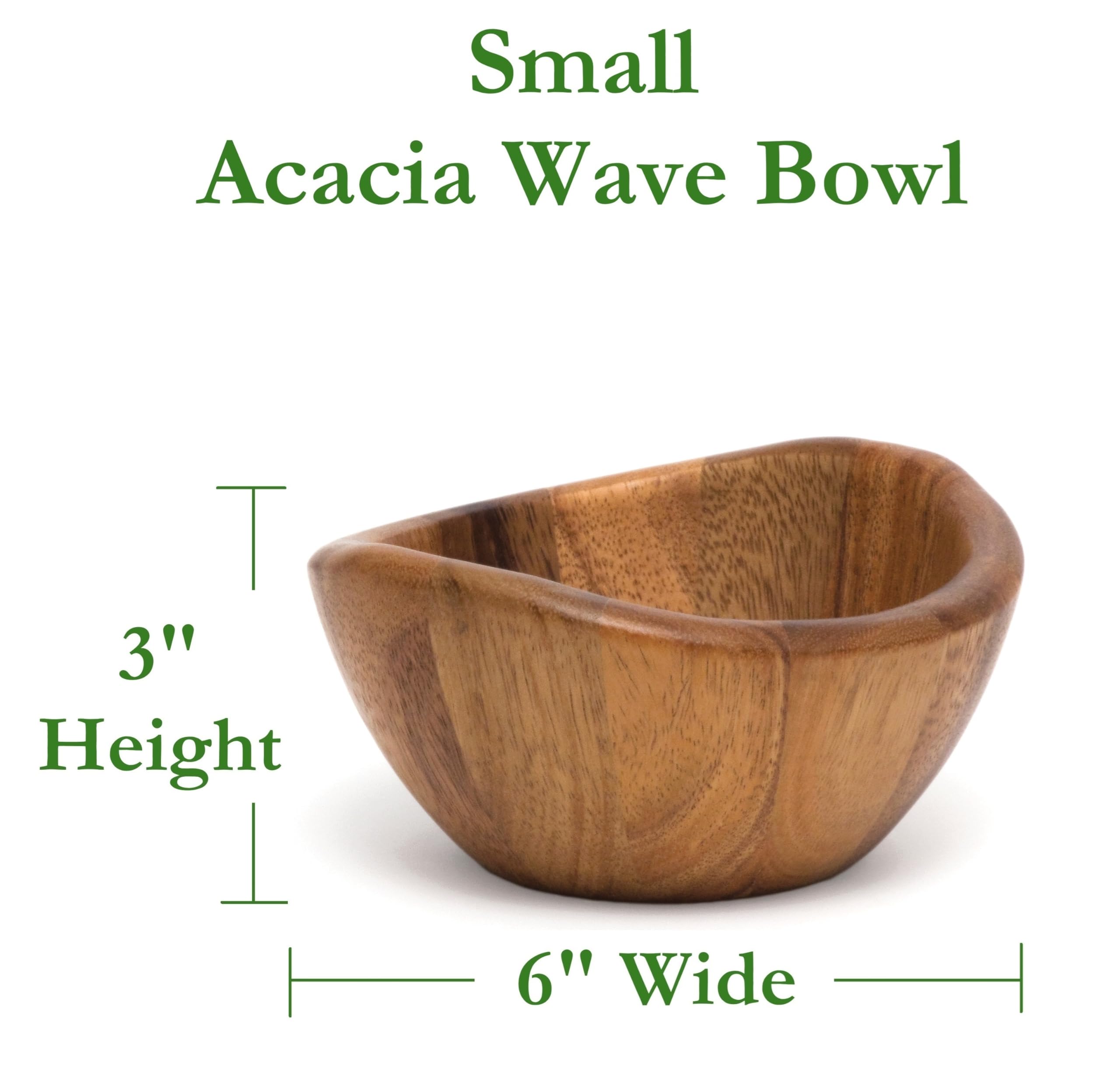 Lipper International acacia wave bowl for salads, adds contemporary style to table service.