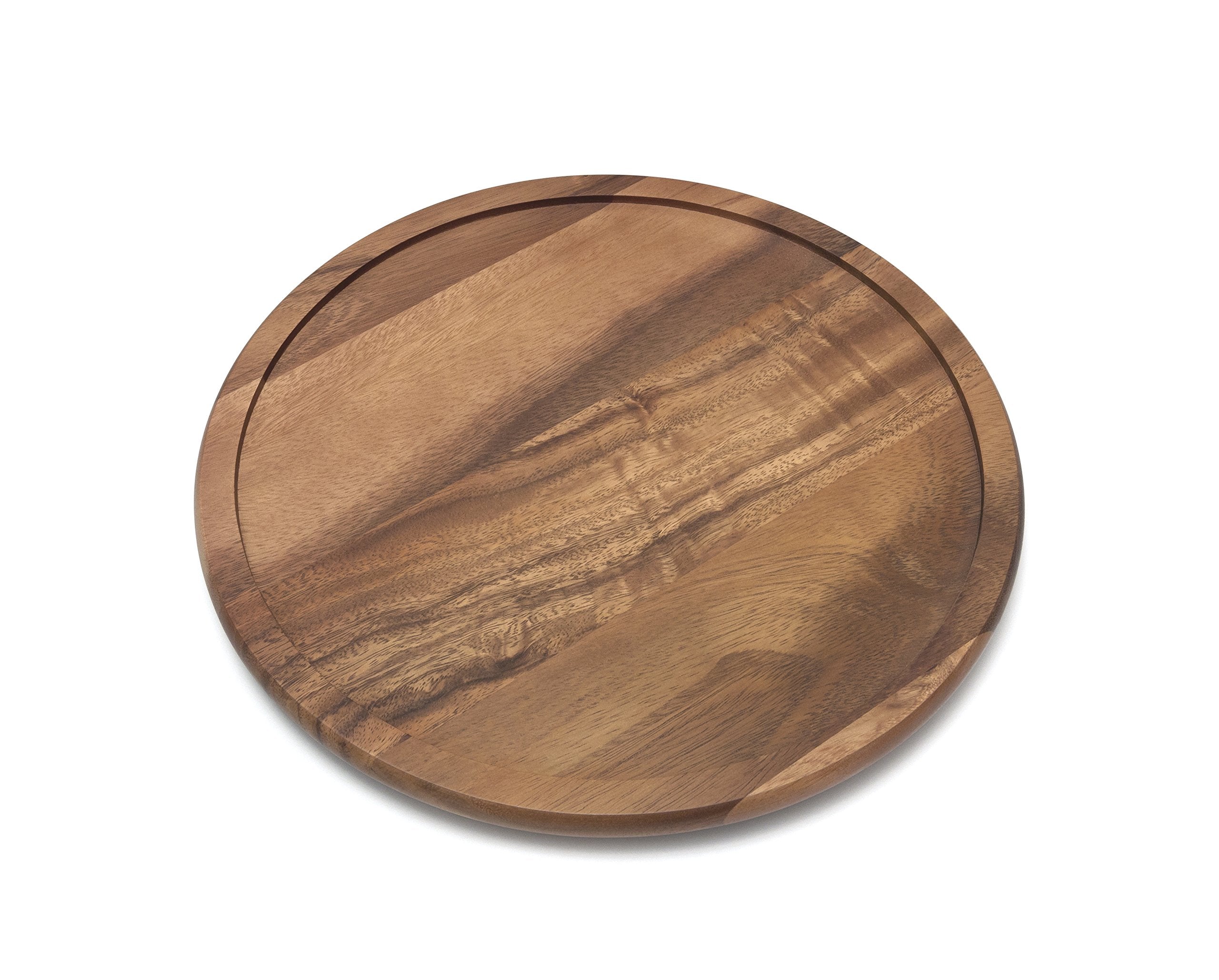 Lipper International acacia turntable top view for easy spice access.
