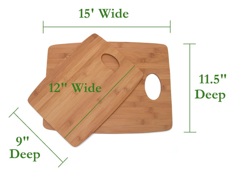 Lipper International large bamboo cutting board 11-1/2x15 with oval hole for hanging.