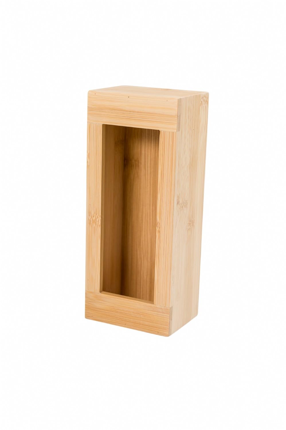 Eco friendly bamboo construction of Lipper International bag holder in natural finish