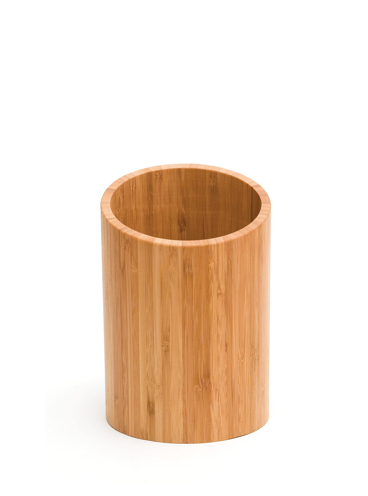 Lipper International bamboo tool holder front view keeps utensils within easy reach.