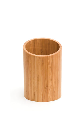 Lipper International bamboo tool holder front view keeps utensils within easy reach.