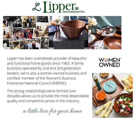 Lipper International bamboo holder interior view, roomy compartments for tools.