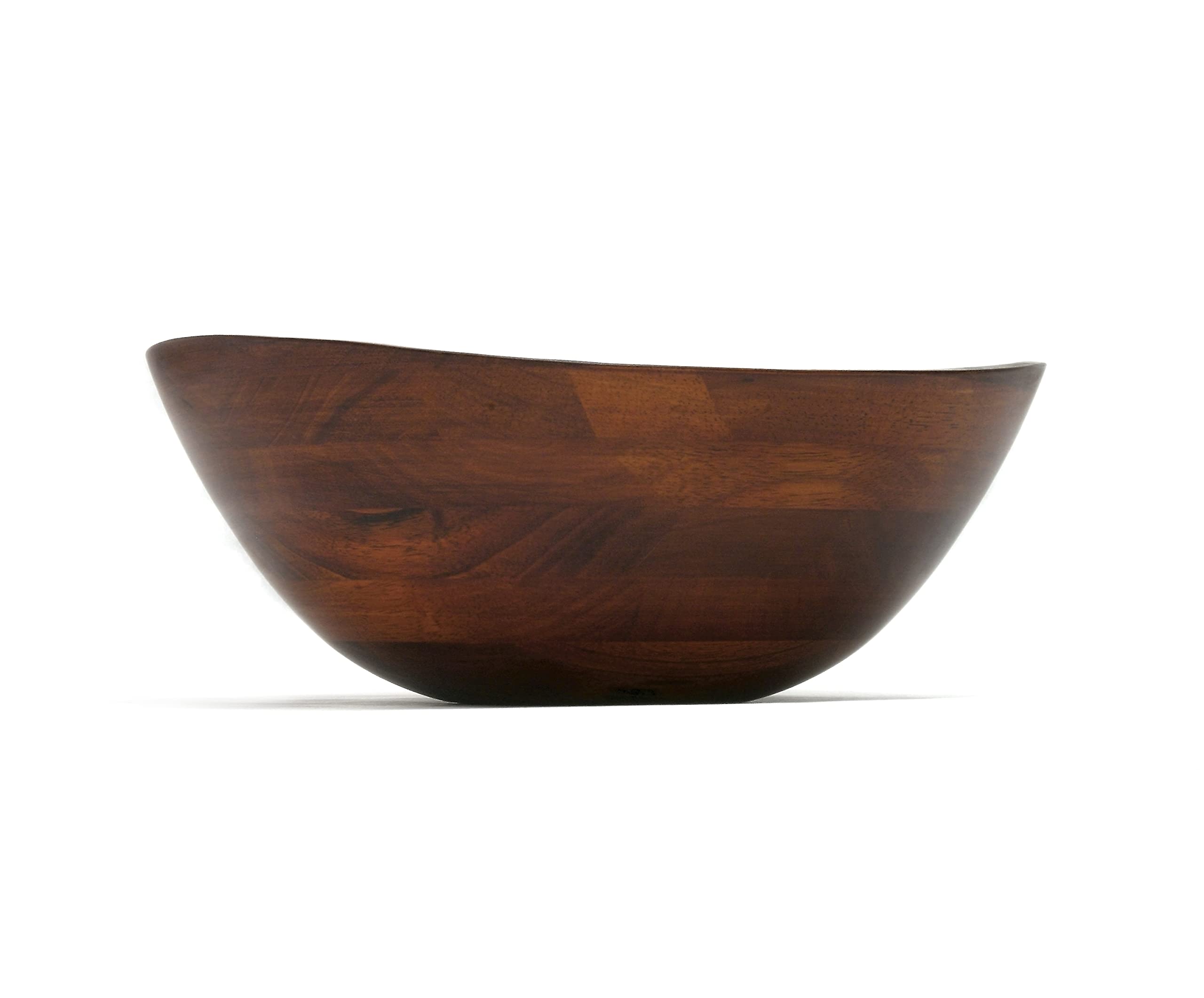 Lipper International cherry finished wavy bowl rim close-up showing craftsmanship
