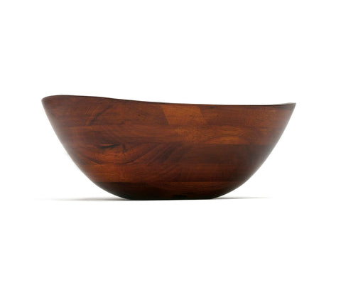 Lipper International cherry finished wavy bowl rim close-up showing craftsmanship