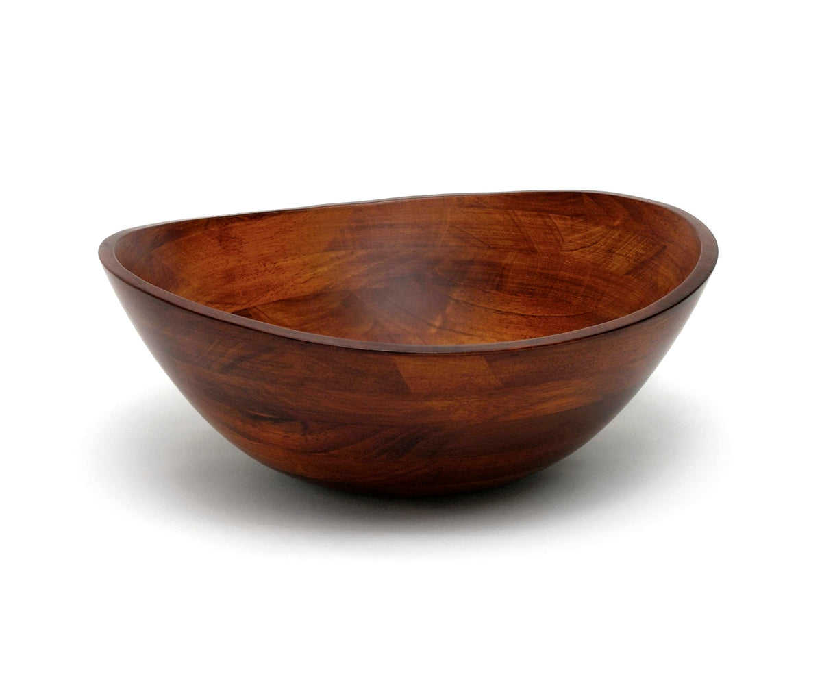 Lipper International cherry finished wavy bowl full view, suitable for fruit displays