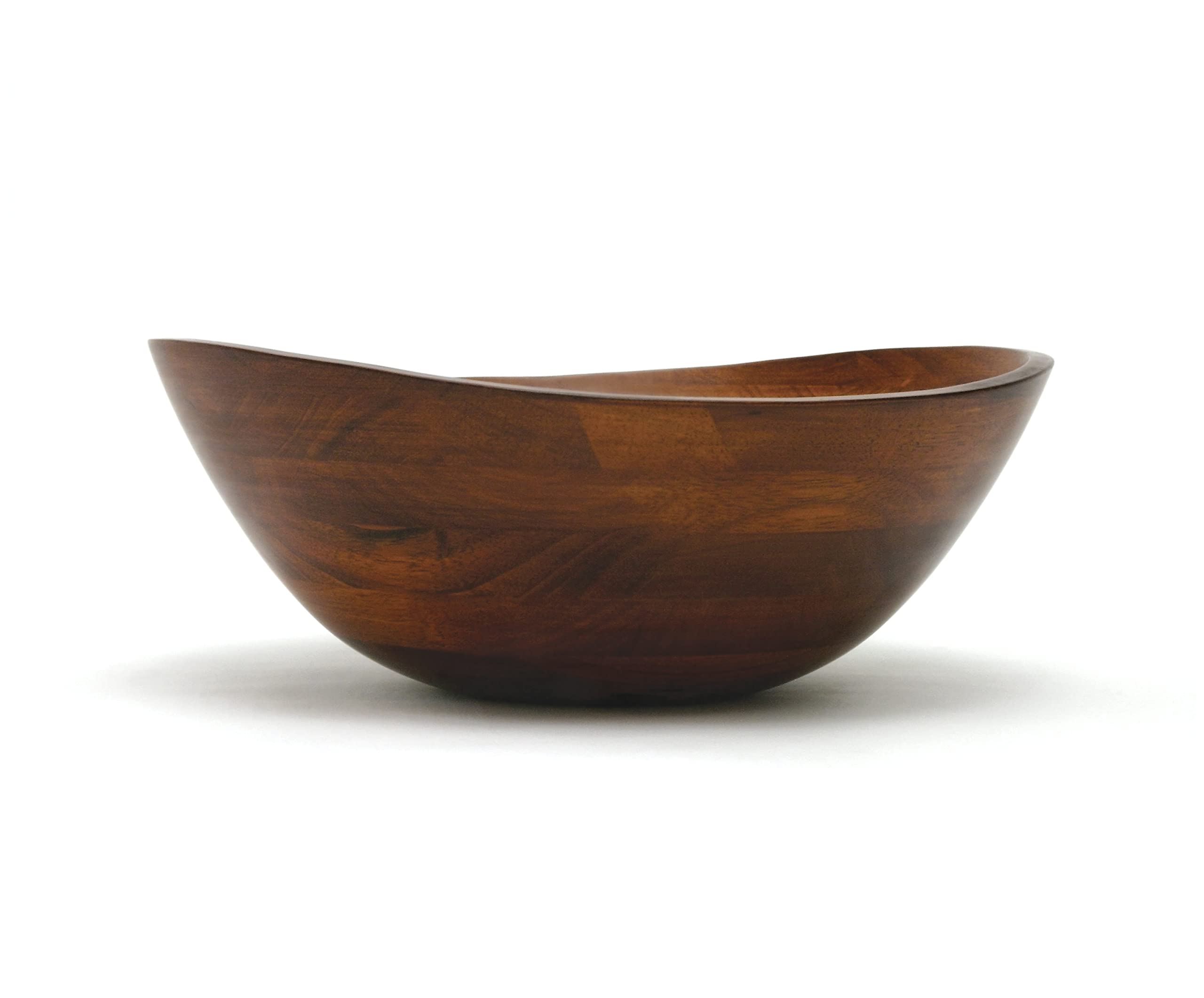 Lipper International cherry finished wavy bowl with fruit for display