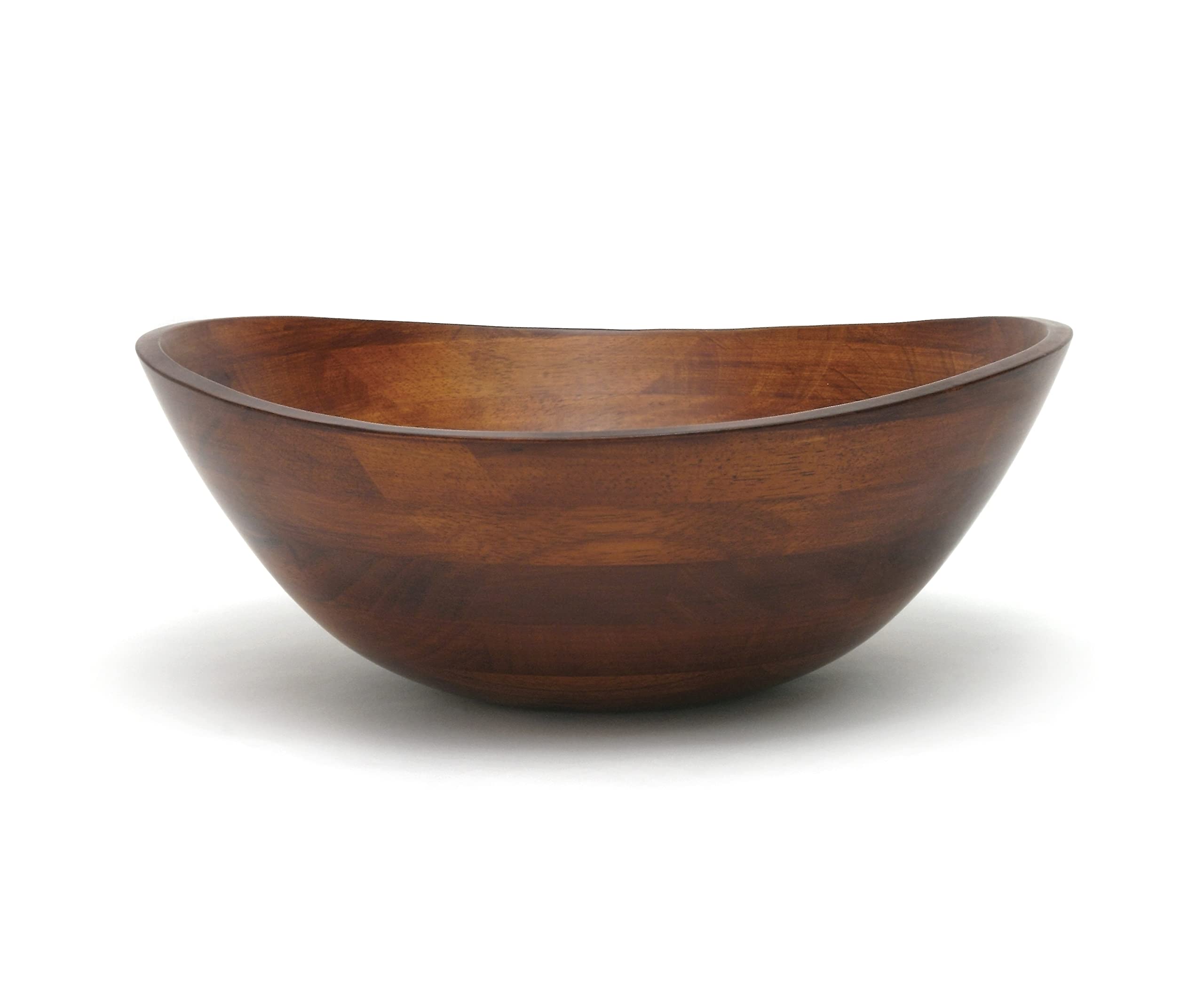 Lipper International cherry finished wavy bowl with salad ready to serve