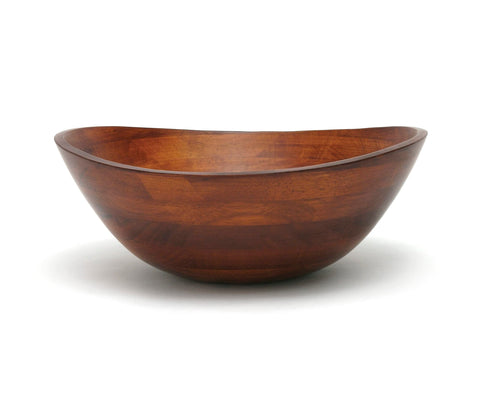 Lipper International cherry finished wavy bowl with salad ready to serve