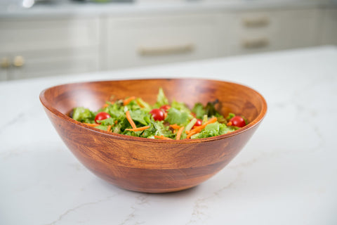Lipper International cherry finished wavy bowl wood texture and color