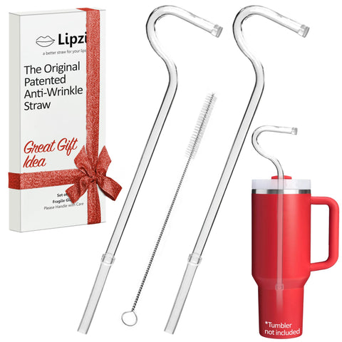 Lipzi anti-wrinkle straw curved design for smoother sipping