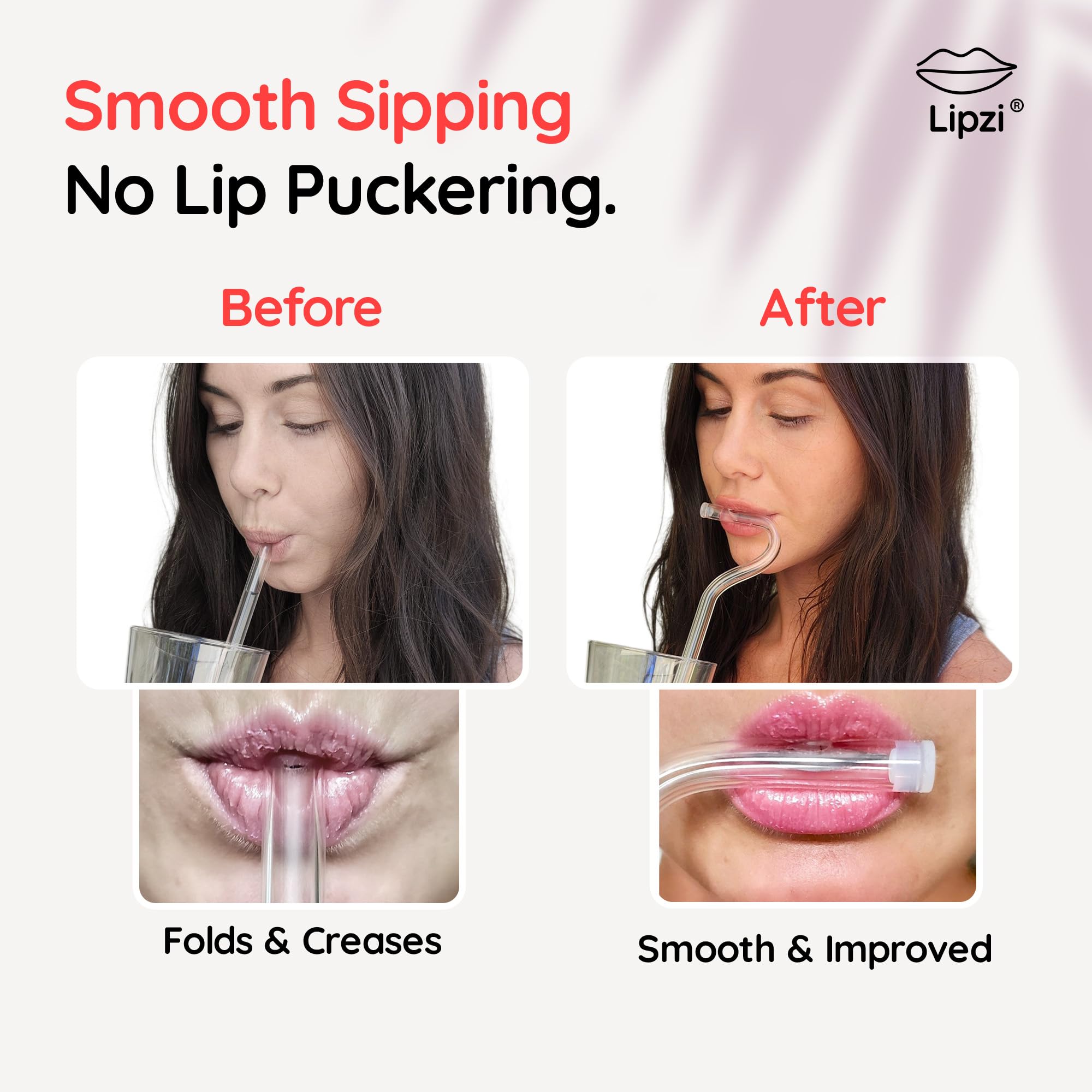 Lipzi glass straw with cleaning brush for quick, thorough cleaning