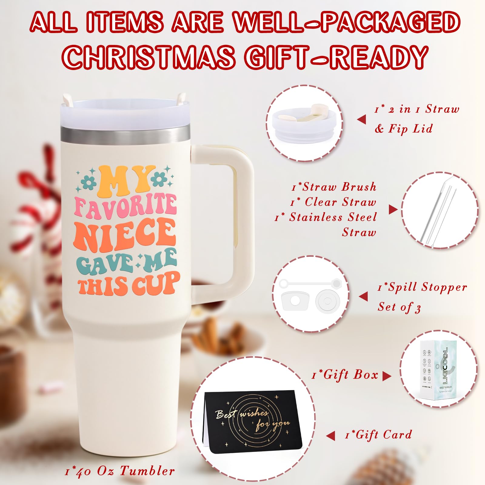 LiqCool Two Straws and Brush image showcases convenient, easy-clean extras.