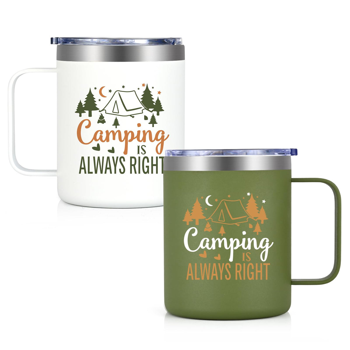LiqCool forest-green 12oz mug for outdoor adventures with hot drinks
