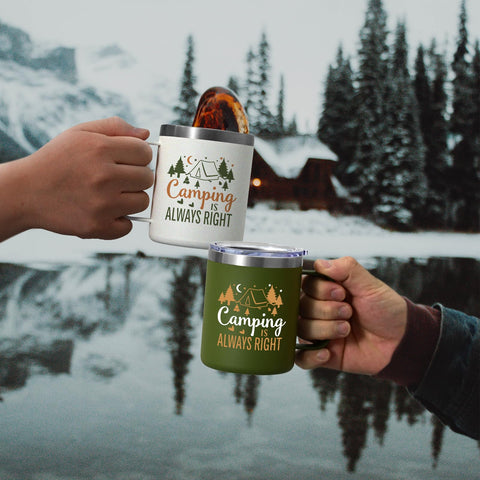 LiqCool white 12oz mug for picnics and camping