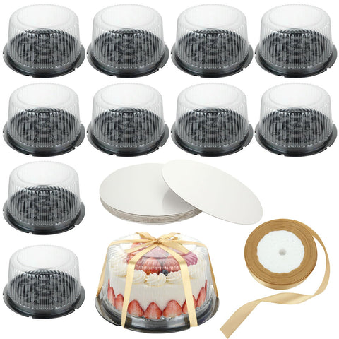 LISHINE cake container with dome lid keeps cake visible and protected during transport.