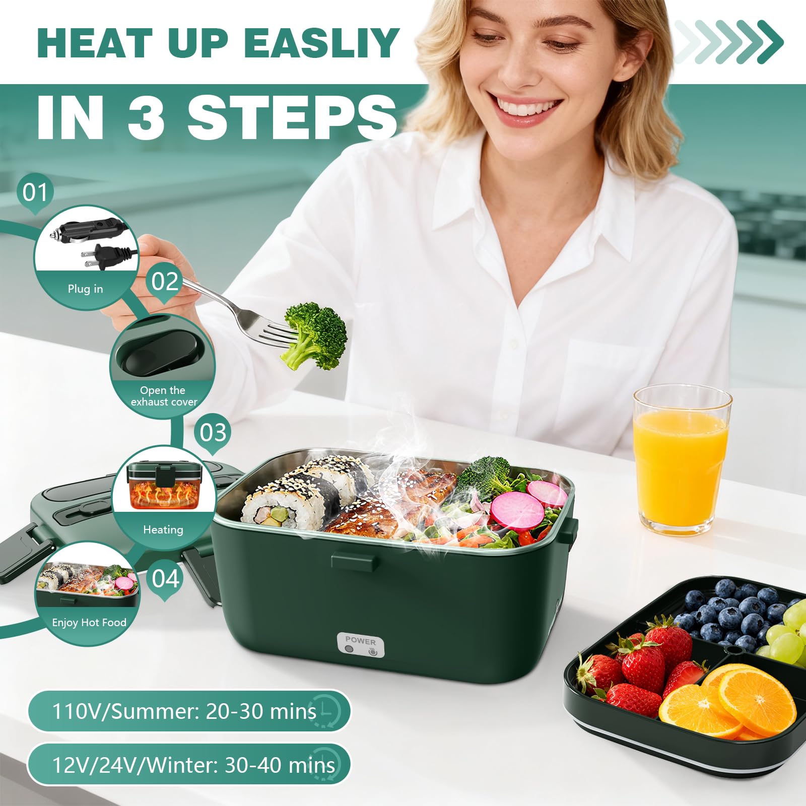 LISHZEN inner stainless steel container is dishwasher safe for easy cleanup.