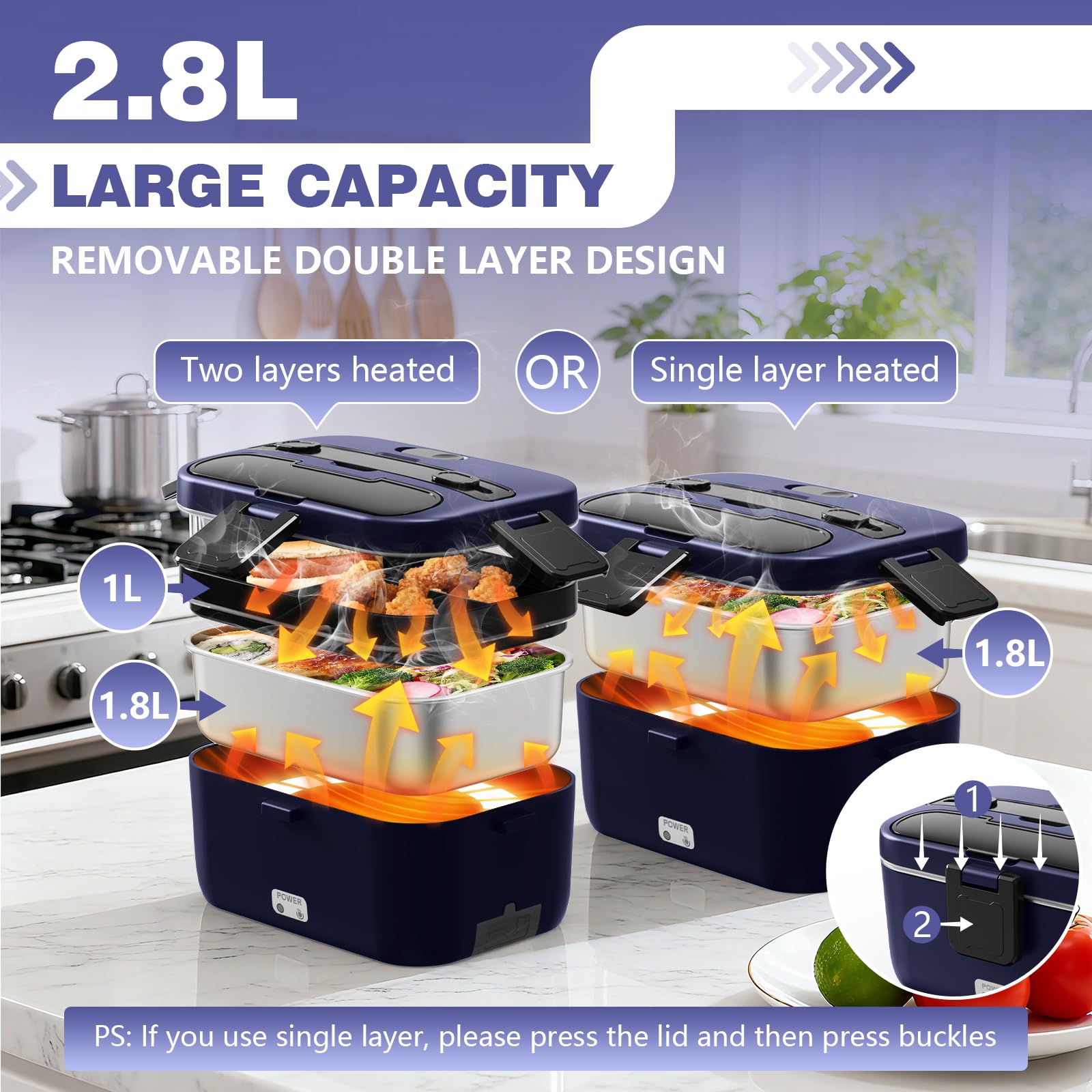 LISHZEN 2-layer design shows main dish and sides separately.