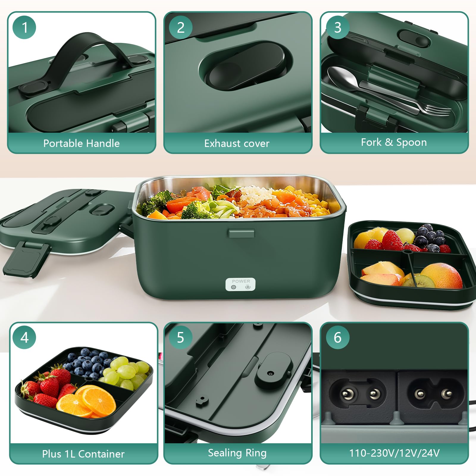 LISHZEN leak-proof lid with silicone seal prevents spills during transport.
