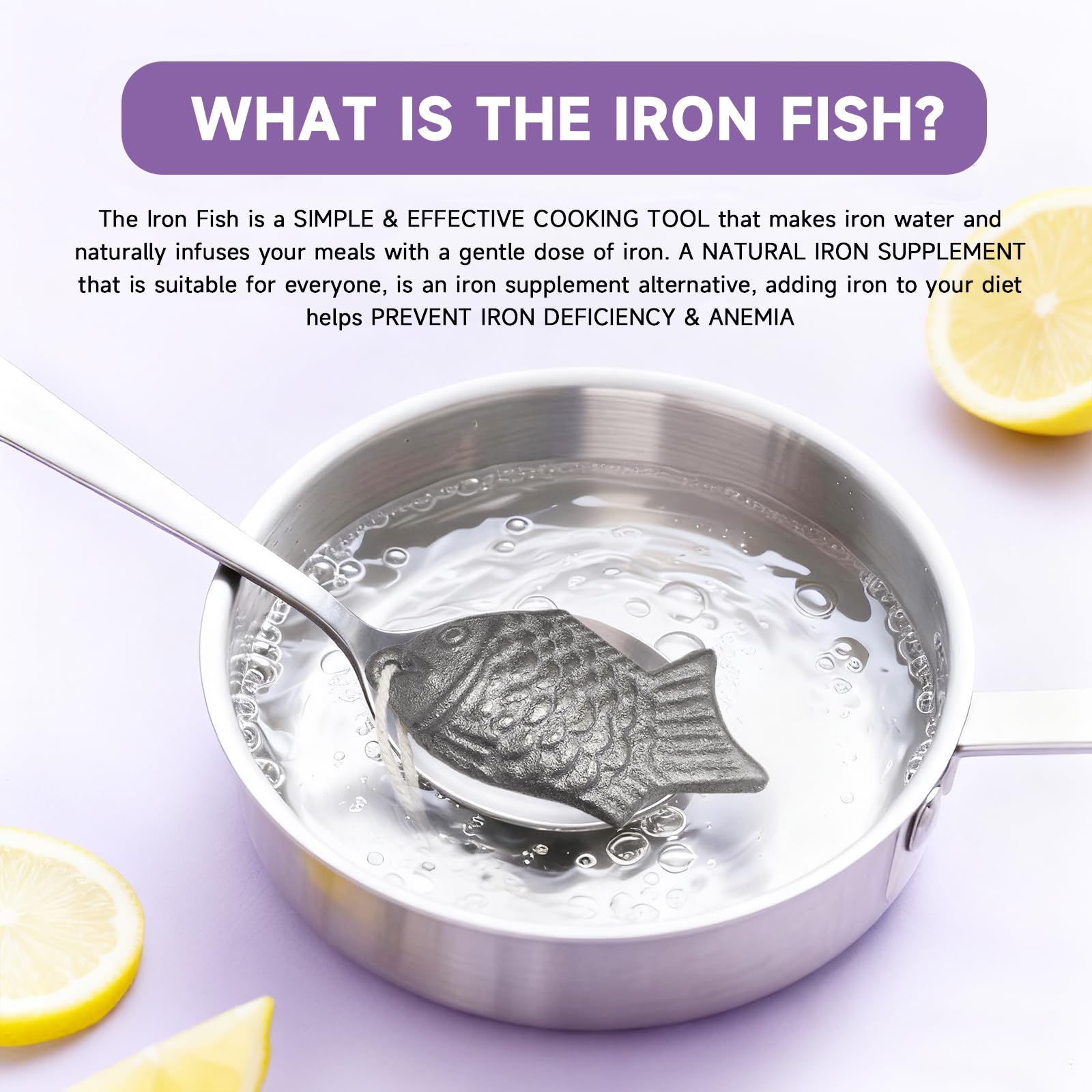 Lisol Iron Fish snapper design infuses iron into soups during cooking.