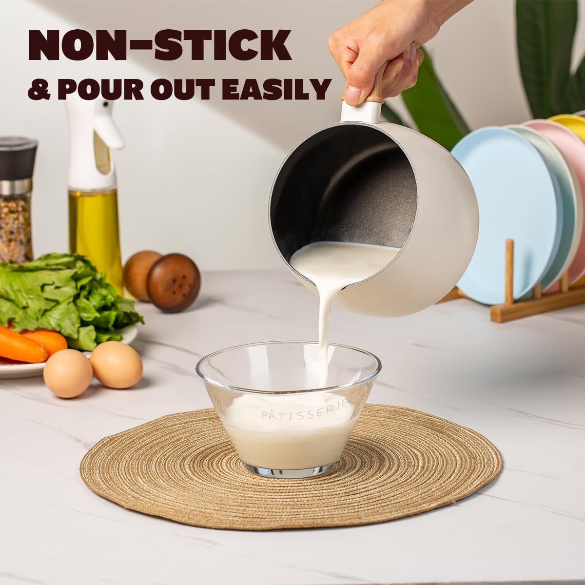 LISOS sauce pan with tempered glass lid for clear viewing while cooking