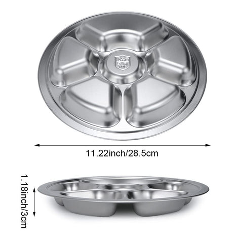 Litewoo divided plate side view highlighting its round shape and sturdy build