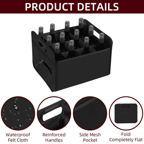 LITLANDSTAR collapsible wine carrier made of durable felt material for longevity.