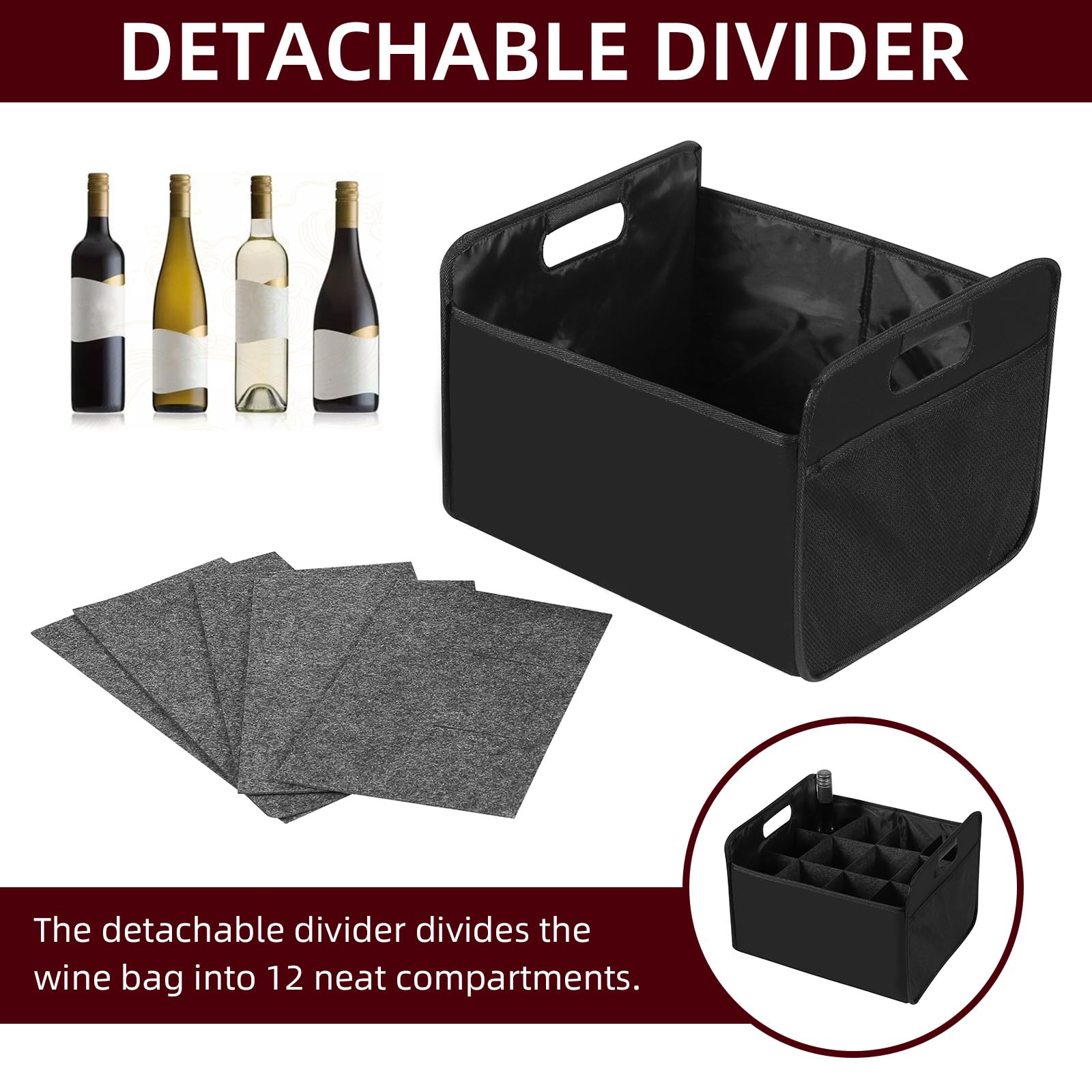 LITLANDSTAR collapsible wine carrier folded flat for compact storage.