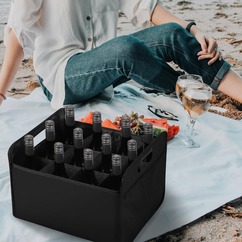 LITLANDSTAR collapsible wine carrier open dimensions for easy packing.