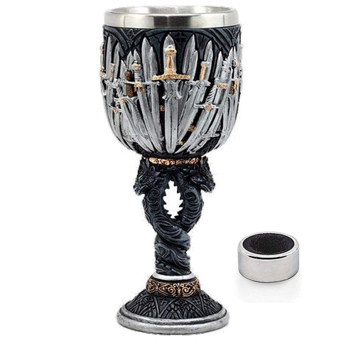 LitLife swords goblet handcrafted with a hand-painted finish for an authentic medieval vibe.