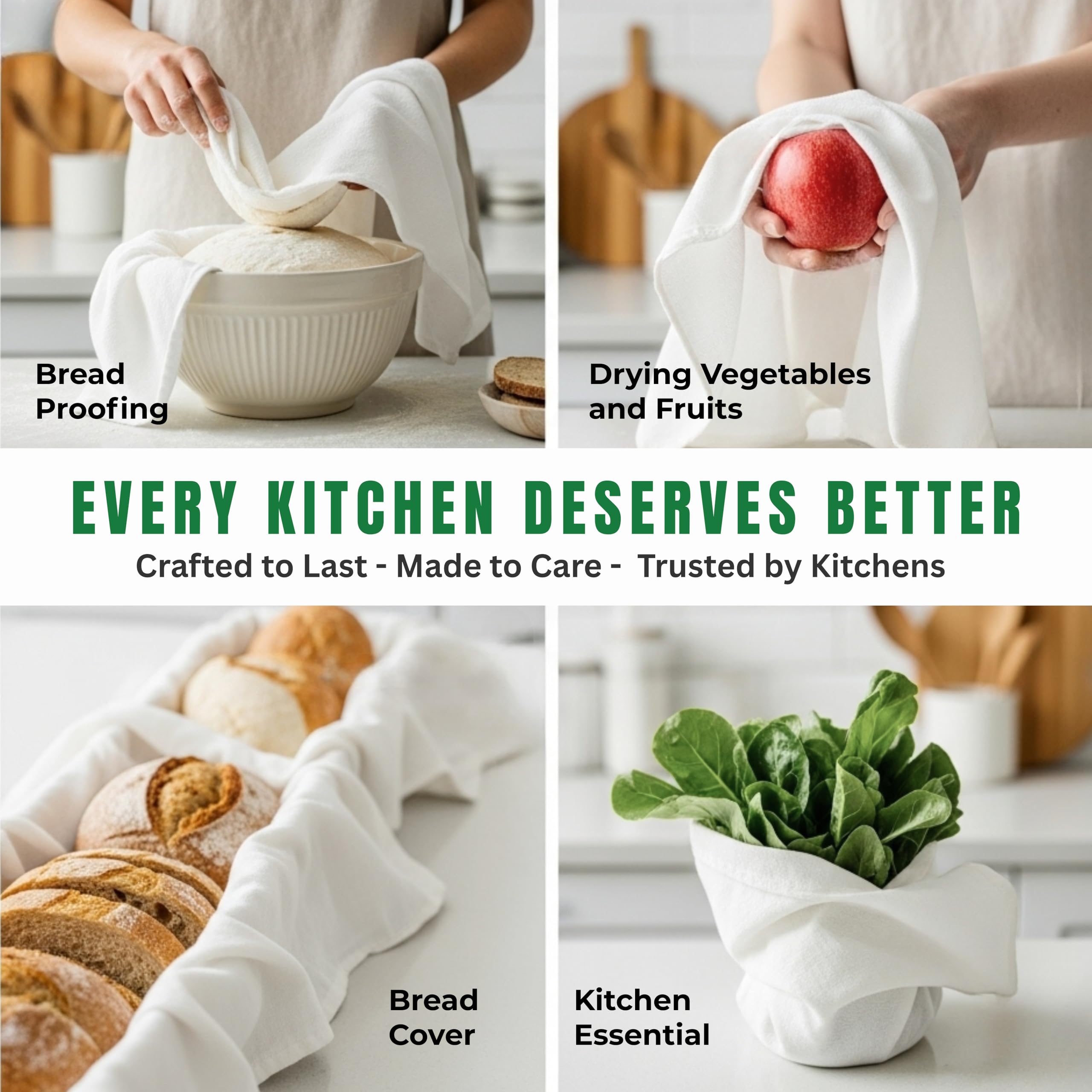 LITO Flour Sack Towels quick-dry thick cotton for kitchen tasks
