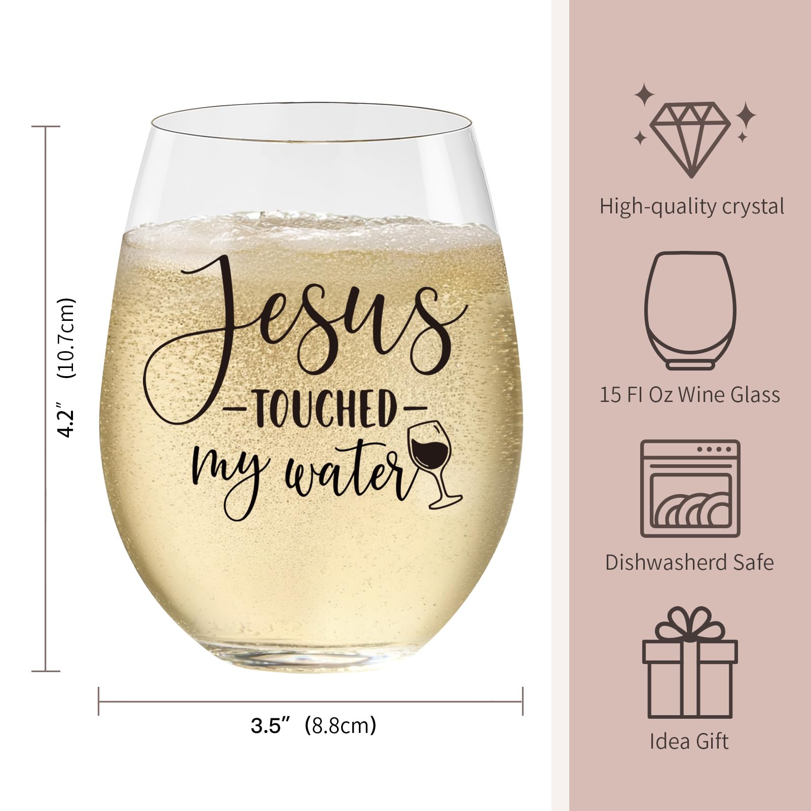 Side profile highlights sleek, modern stemless design of LittleBIGGER glass.