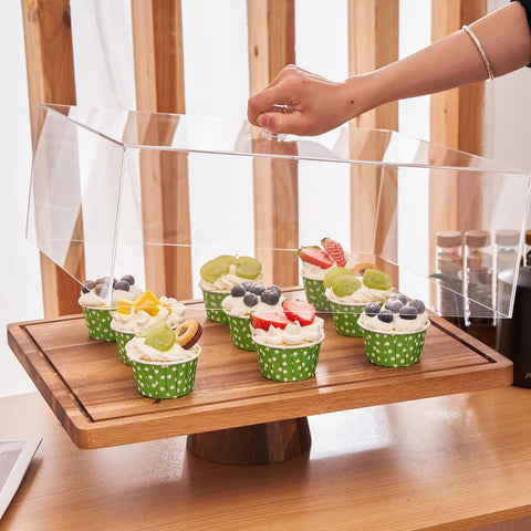 LiTY acacia wood cake stand showing natural grain for daily use.