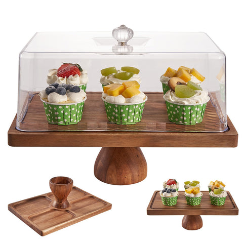 LiTY 13-inch cake stand with acrylic dome showcases desserts while protecting them.