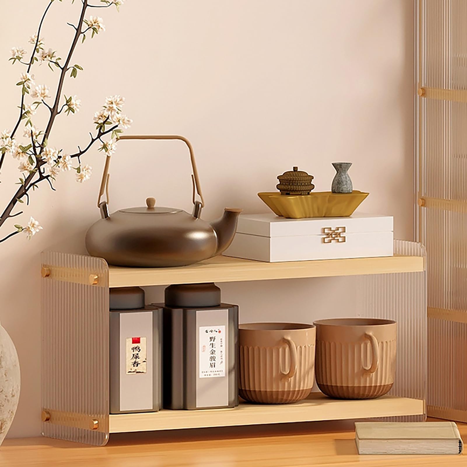 LiTY Coffee Station Organizer mug, cup, and condiment storage on display