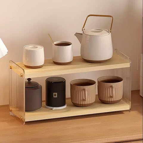 LiTY Coffee Station Organizer side panels highlight wavy acrylic detail for style