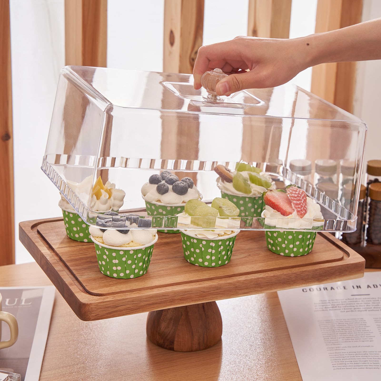 LiTY reversible design lets you switch from cake display to snack platter.