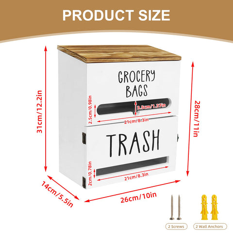 Liuceny wood trash bag holder with durable finish for kitchen and garage.