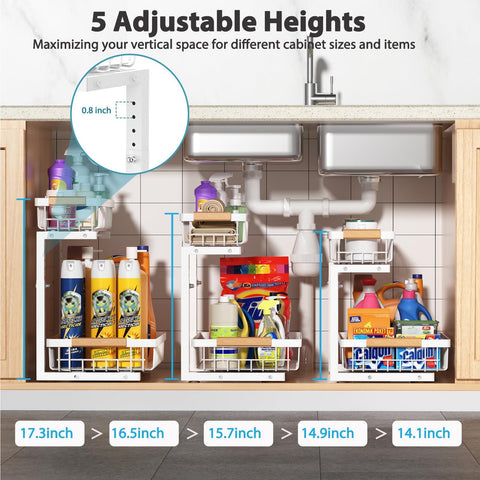 Liuoud two-tier slide-out rails provide smooth, quiet access.