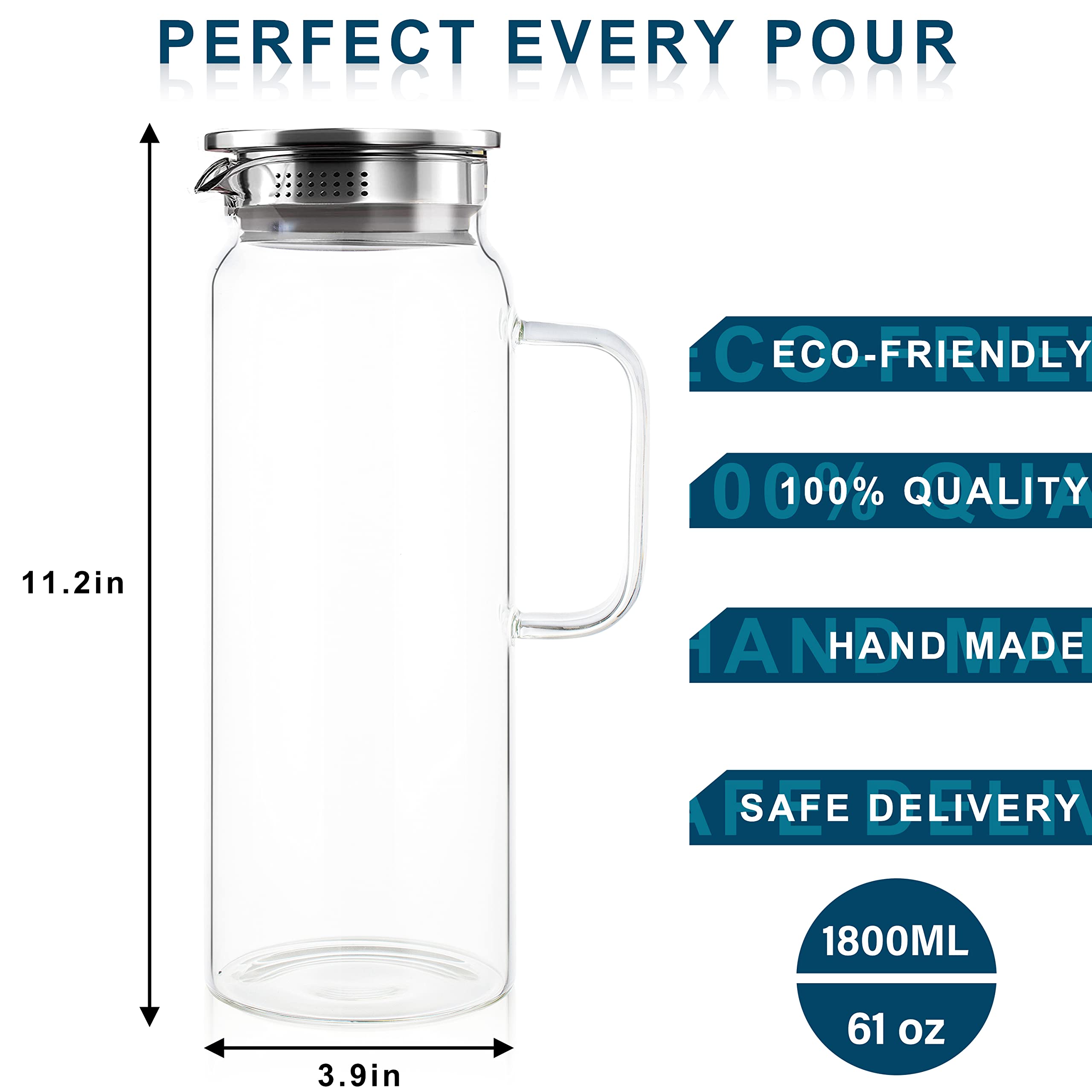 Liuruiyu borosilicate glass carafe resists hot and cold drinks