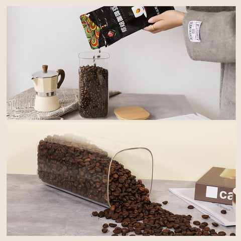 Liuruiyu dishwasher-safe glass jar; easy cleaning with removable lids.