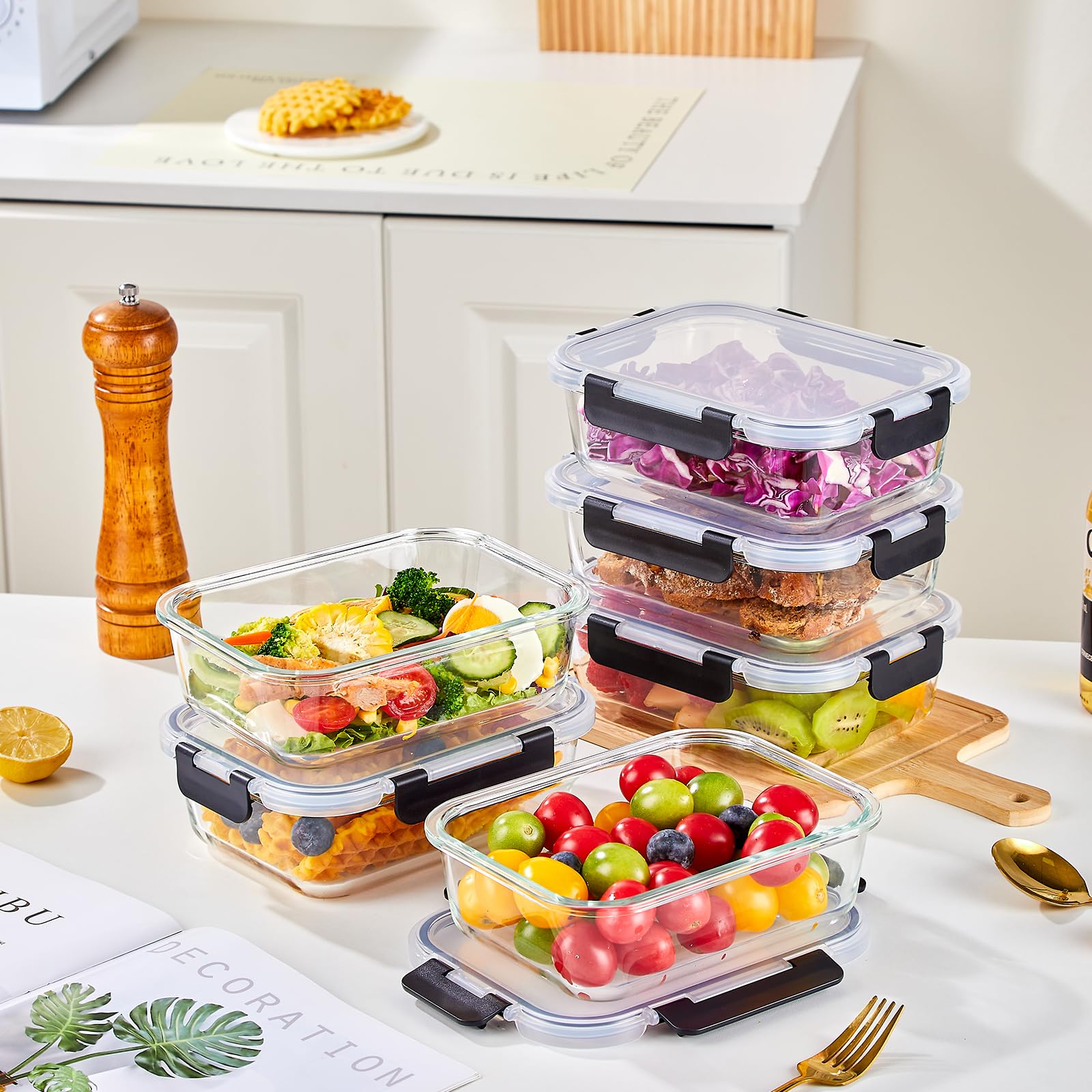 Liuruiyu glass storage containers ideal for meal prep and leftovers.