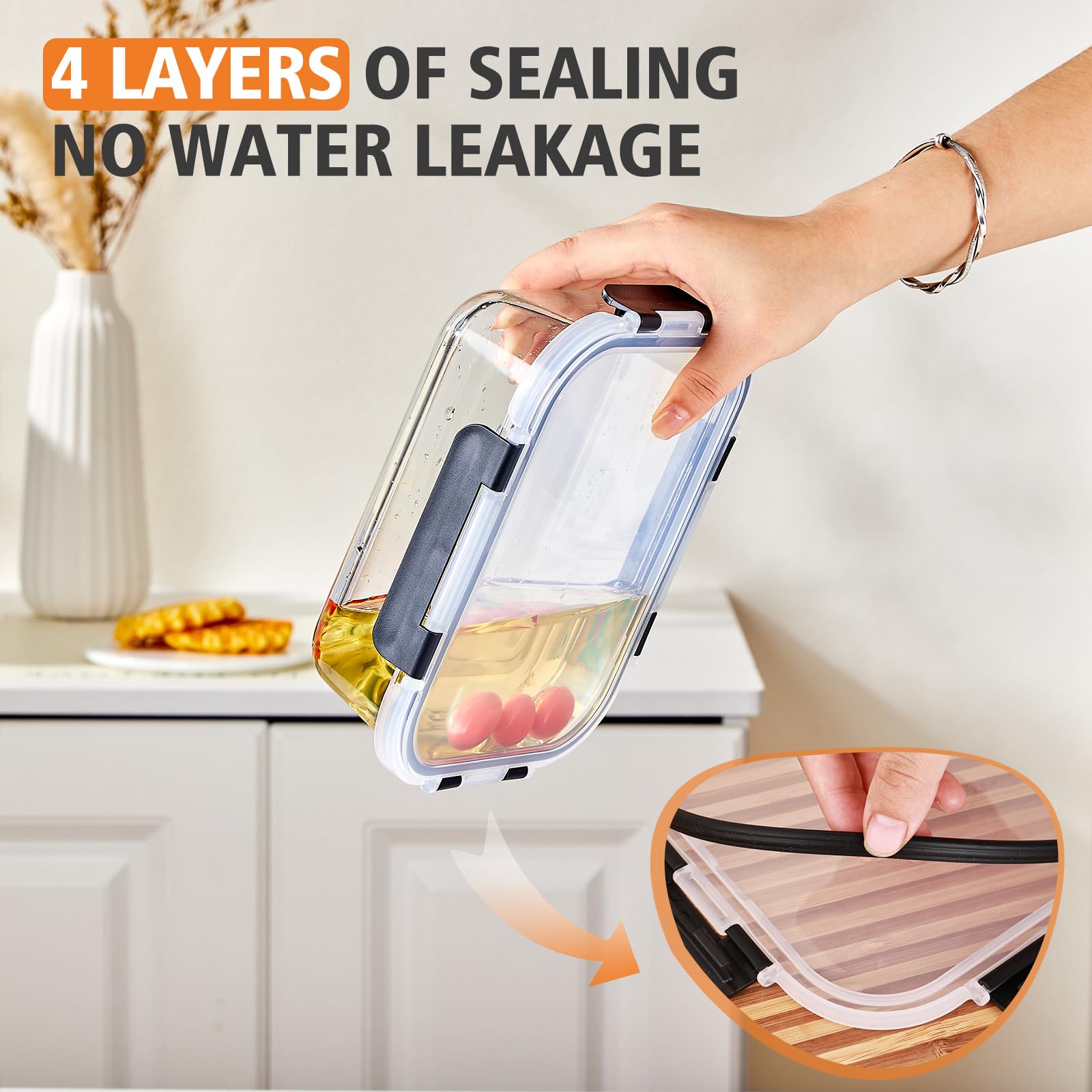 Liuruiyu containers safe for oven, microwave, freezer, and dishwasher.