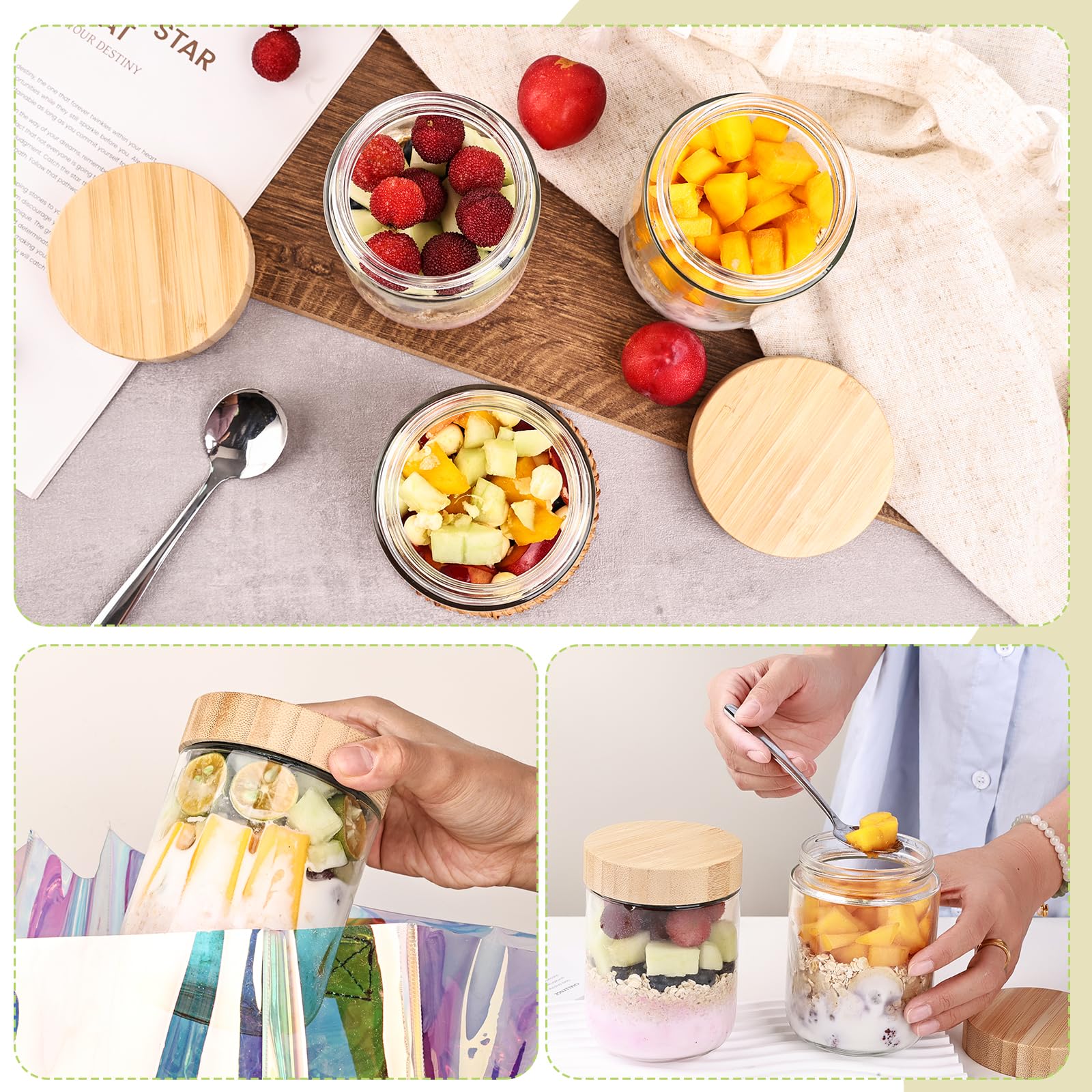 Liuruiyu versatile kitchen storage for yogurt spices sugar and snacks.