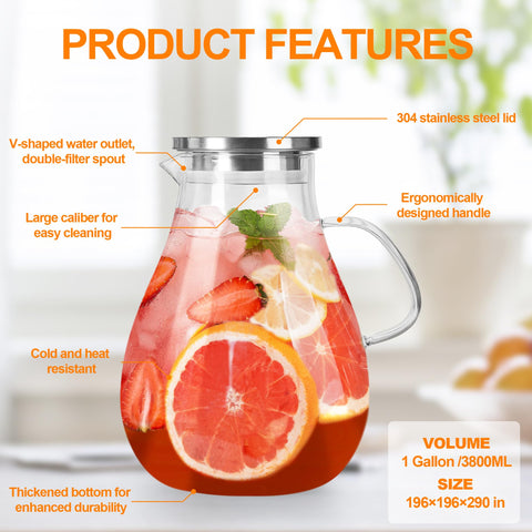 Liuruiyu pitcher with wide 10 cm mouth for easy pouring and ice addition