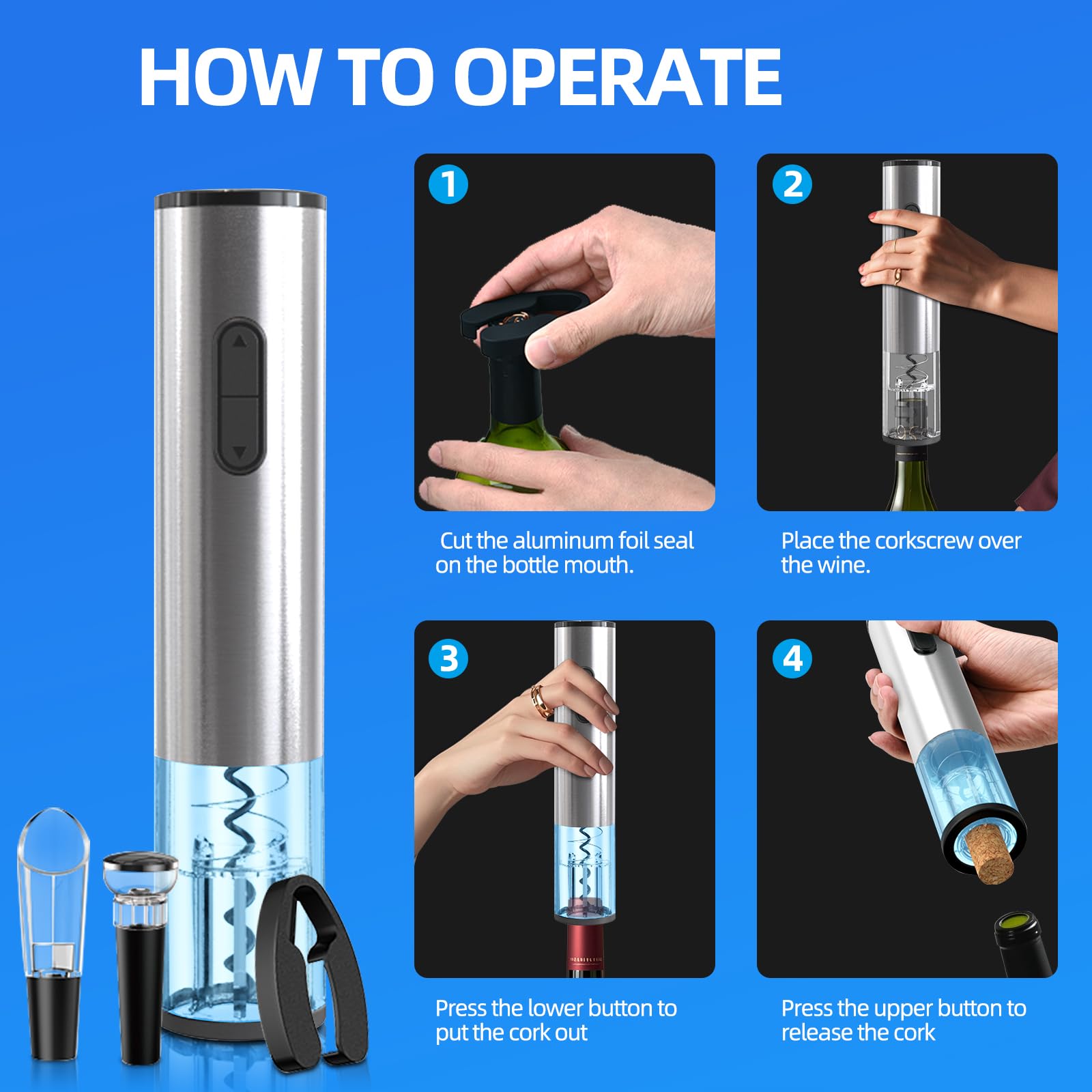 Liuzouwin foil cutter cleanly removes foil, speeding wine prep.