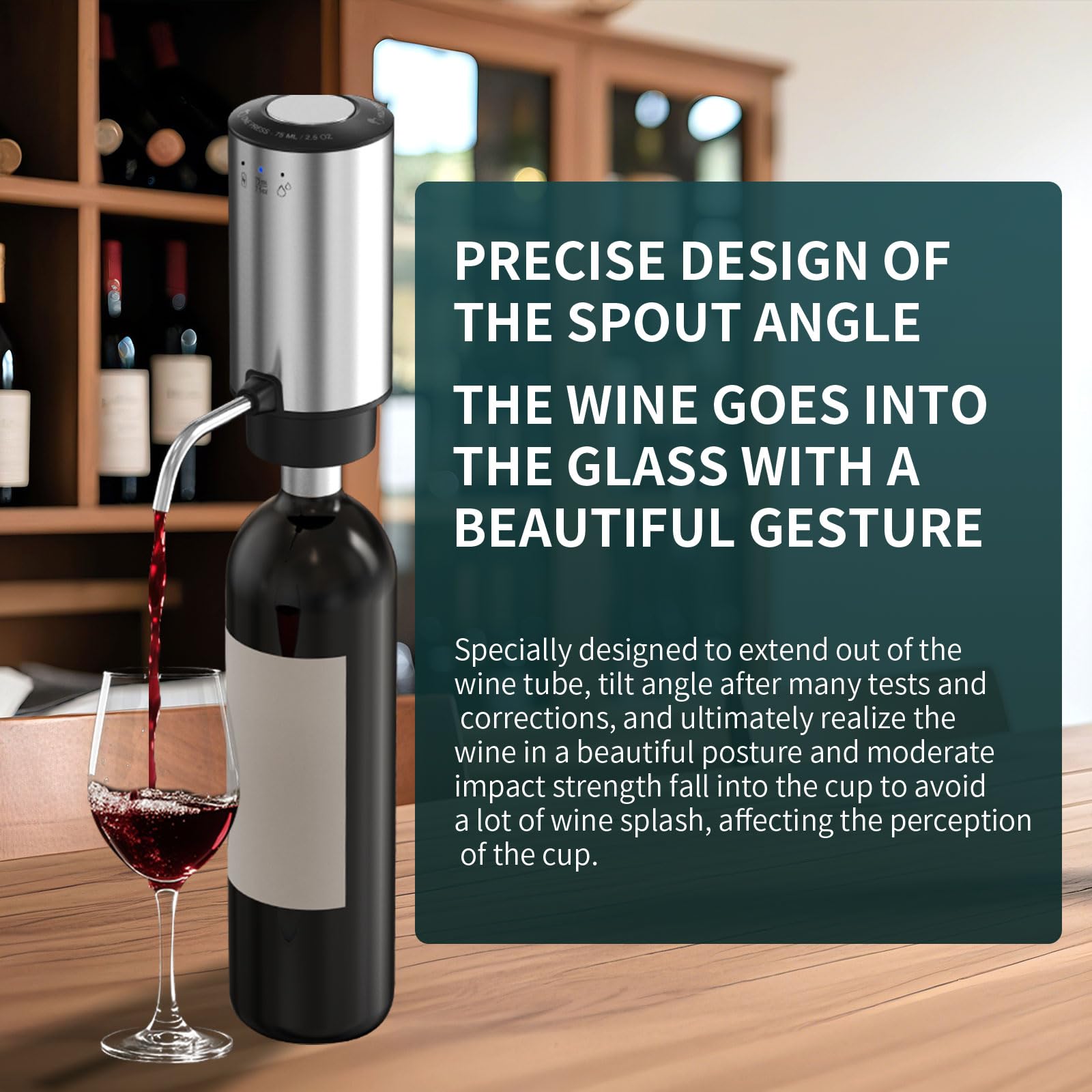 Liuzouwin wine pouring action demonstrates precise 75 ml pours for tasting.