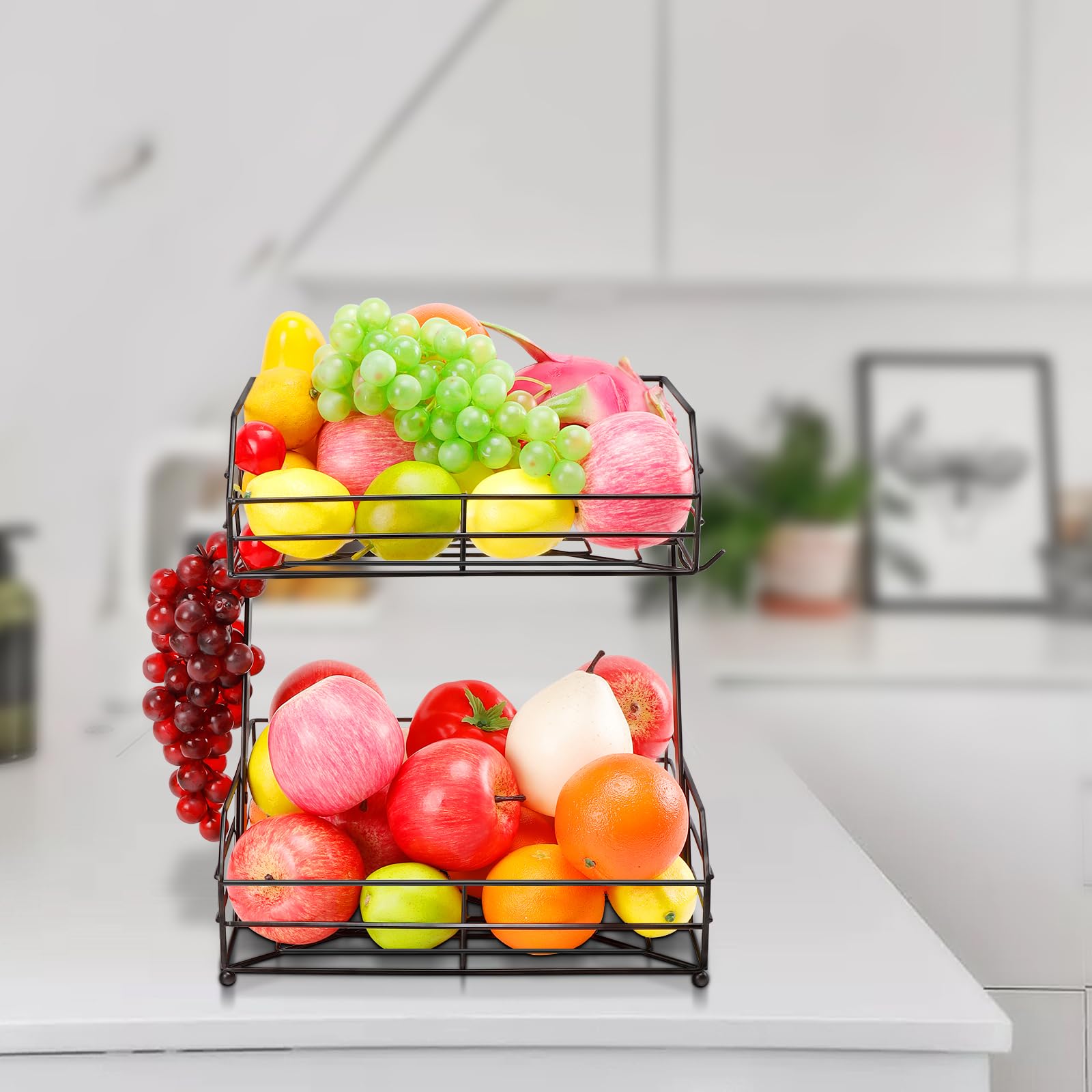 Livabber two-tier storage for fruit and vegetables keeps items accessible.