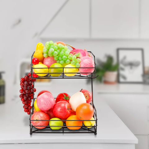 Livabber two-tier storage for fruit and vegetables keeps items accessible.